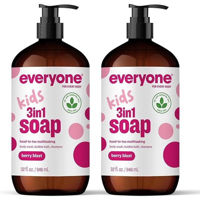 Refined Everyone 3-in-1 Kids Soap Body Wash Bubble Bath 32 Ounce Berry Blast Enhanced
