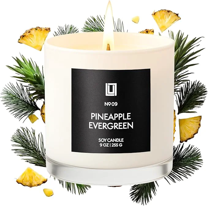 Functional Lulu Candles Pineapple Evergreen Luxury Scented Soy Jar Candle Hand User-Friendly