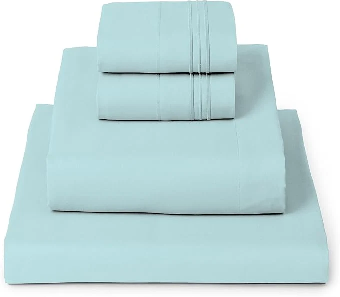 Practical Mellanni California King Sheets Set - 4 PC Iconic Collection Bedding - Hotel Luxury Extra Soft Cooling Bed Sheets - Wrinkle Fade Stain Resistant Cal King Aqua Long-Lasting