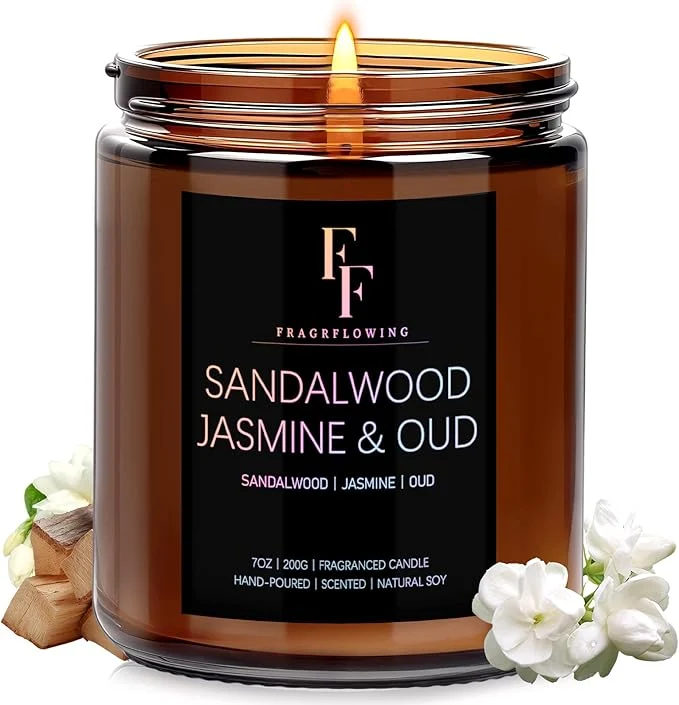 Refined Sandalwood Jasmine Scented Candle Relaxed