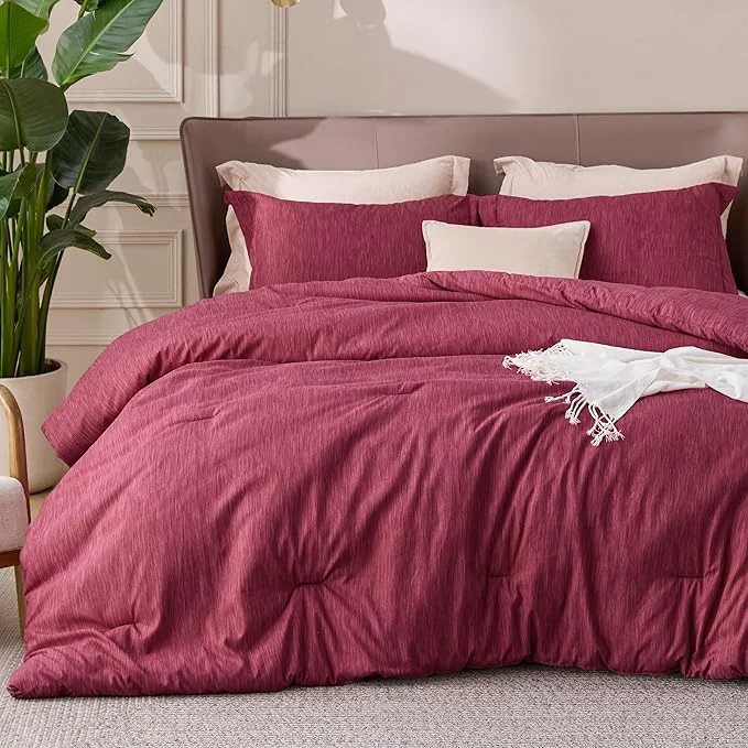 Quality Bedsure Twin Twin XL Comforter Set - Dark Red Soft Bedding for All Seasons Cationic Dyed Bed Set 2 Pieces 1 Twin Size Comforter 68 quot x88 quot and 1 Pillow Sham 20 quot x26 quot 2 quot Innovative