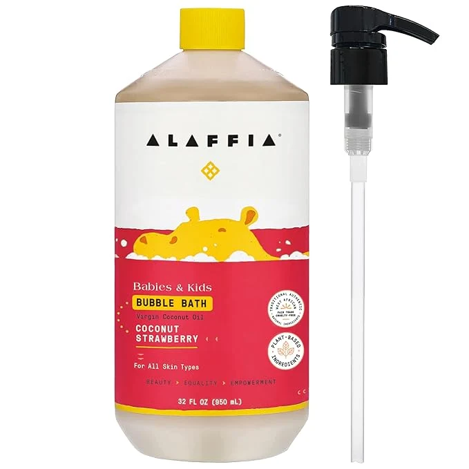 Lightweight Alaffia Babies Kids Bubble Bath Coconut Strawberry Pump Included – Gentle Crafted
