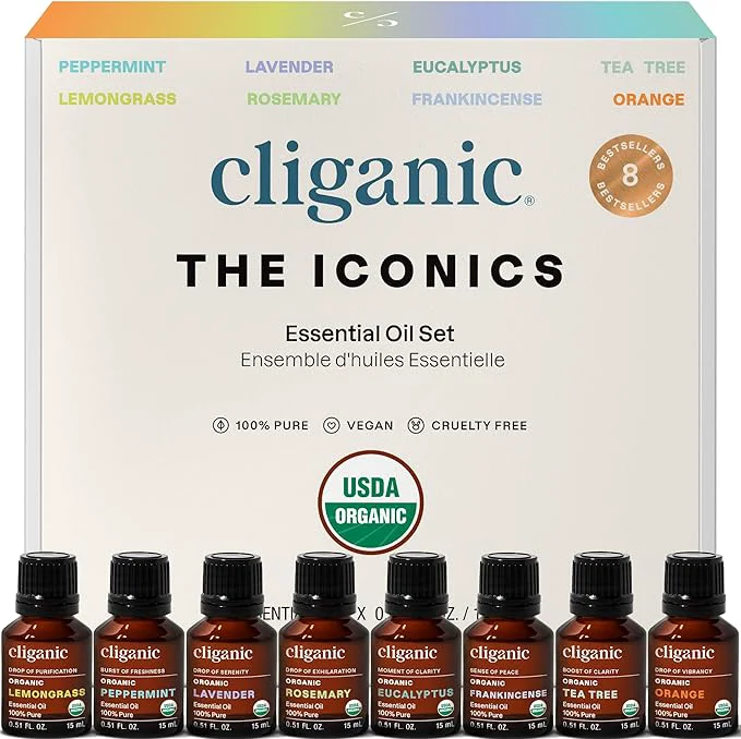 Superior Cliganic Organic Aromatherapy Essential Oils Gift Set Pure Classic