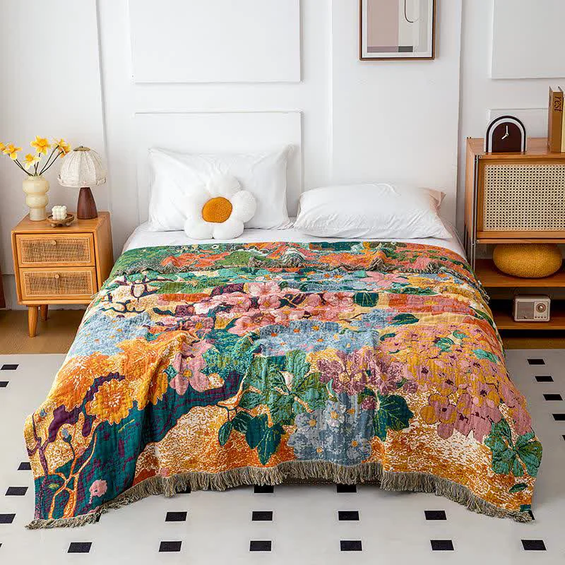 Refined Ownkoti Peach Blossom Organic Cotton Gauze Quilt Clean