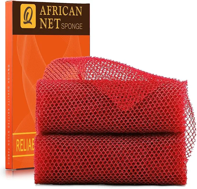 High-Grade UJFQBH 2 Pieces African Bath Sponge African Net Long Net Bath Sponge Relaxed