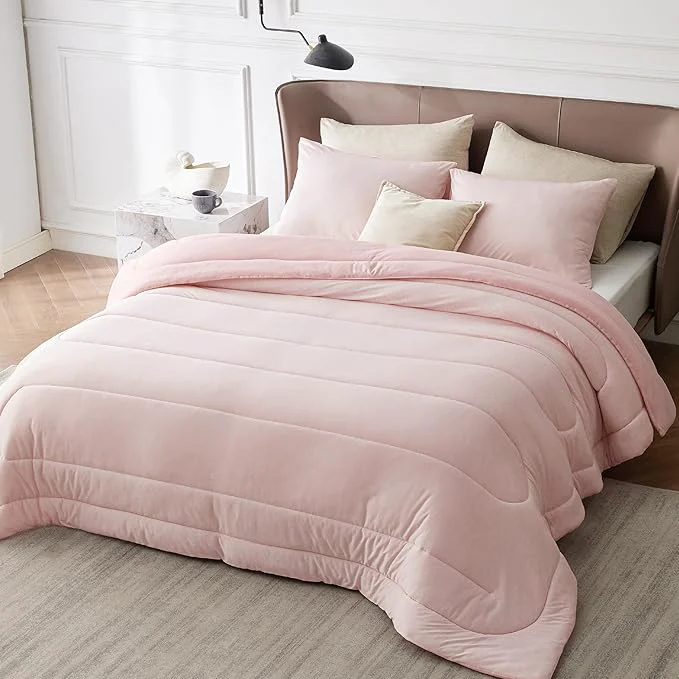Modern Bedsure Queen Comforter Set - Cooling and Warm Bed Set ICY Pink Reversible Bedding for All Season 3 Pieces 1 Queen Size Comforter 88 quot x88 quot and 2 Pillow Cases 20 quot x26 quot High-Performance