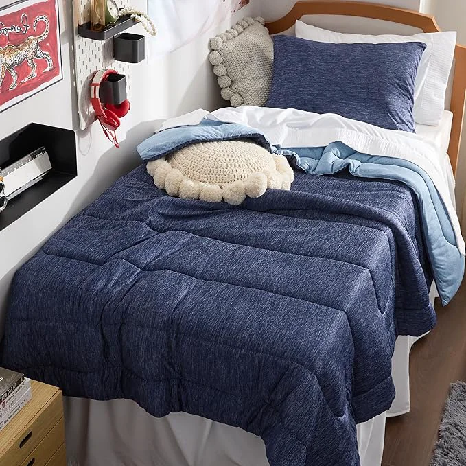 Reliable Bedsure Twin Twin XL Comforter Set - Cooling and Warm Bed Set Navy Blue Reversible Bedding for All Season 2 Pieces 1 Twin Size Comforter 68 quot x88 quot and 1 Pillow Case 20 quot x26 quot Elite