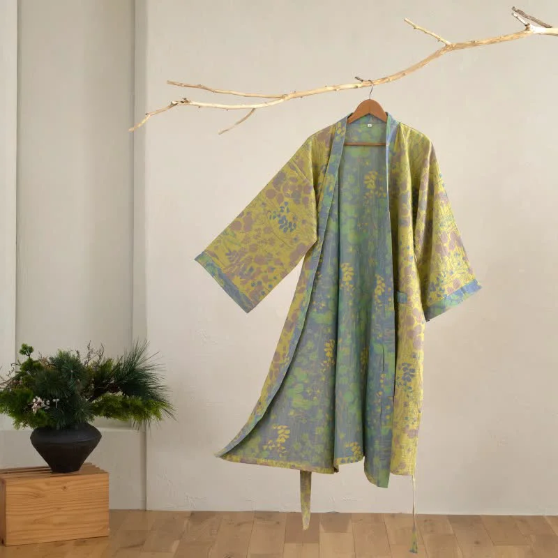 Certified Ownkoti Lotus Organic Cotton Gauze Kimono Robe Practical