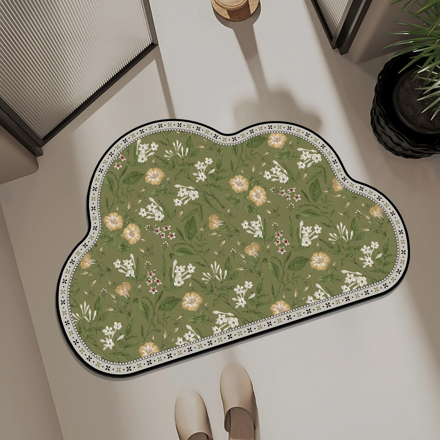 Premium Ownkoti Pastoral Cloud-shaped Quick-dry Bath Mat High-Quality