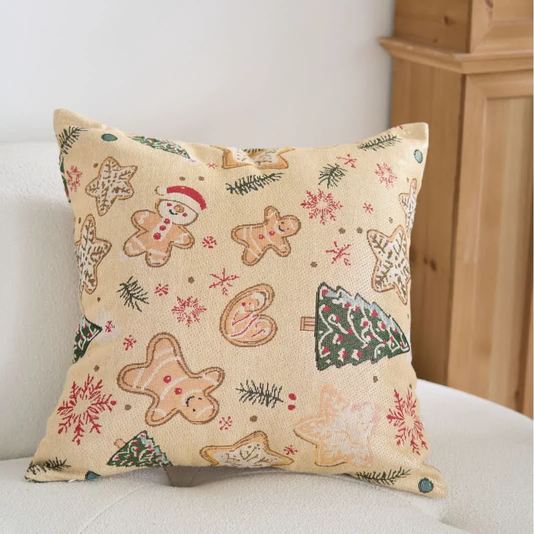Environmentally Friendly Ownkoti Christmas Gingerbread Man Jacquard Throw Pillow Consistent