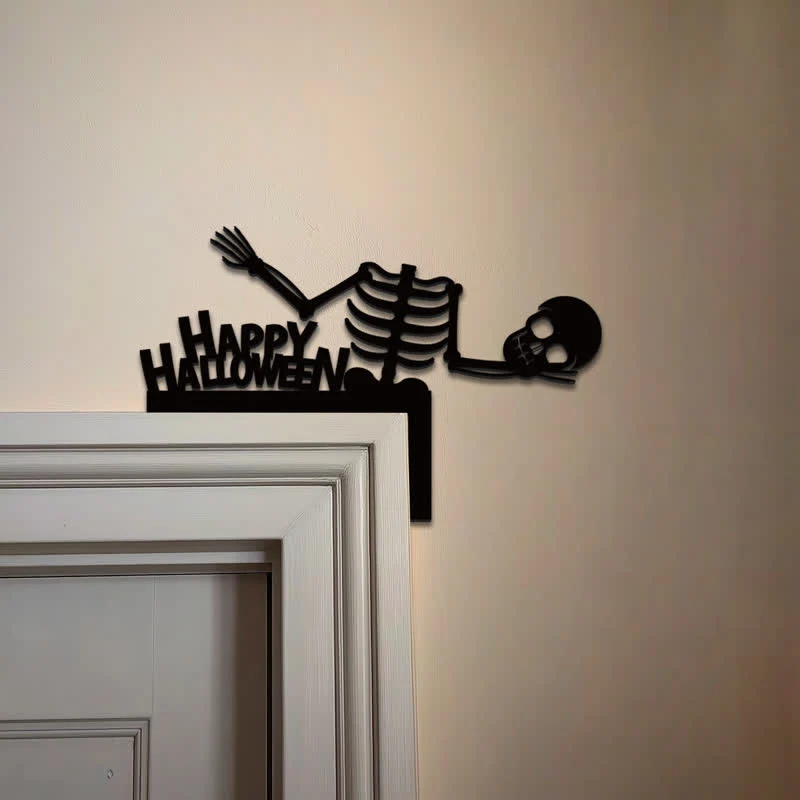 High-End Ownkoti Halloween Skeleton Door Corner Decoration Unique