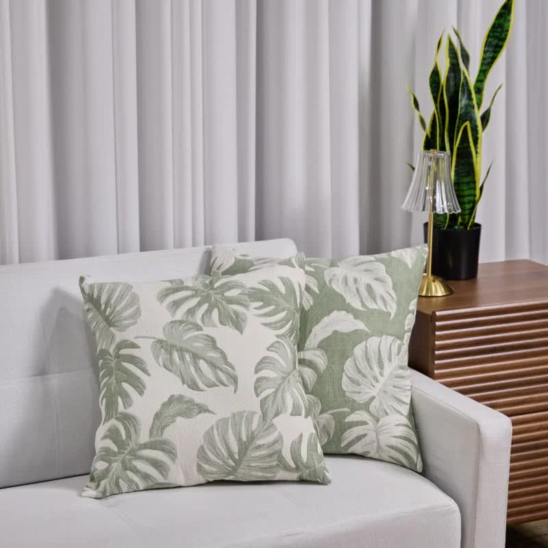 Fine Ownkoti Monstera Cotton Gauze Jacquard Square Pillowcases 2PCS Solid