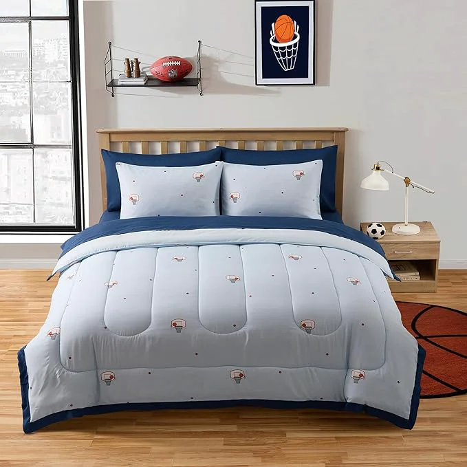 Official Basketball Comforter Set Full Size – Bed in a Bag with Sheets Pillowcases amp Shams – Soft Stylish Sports Bedding – All Season Boys Basketball Bed Set Optimized