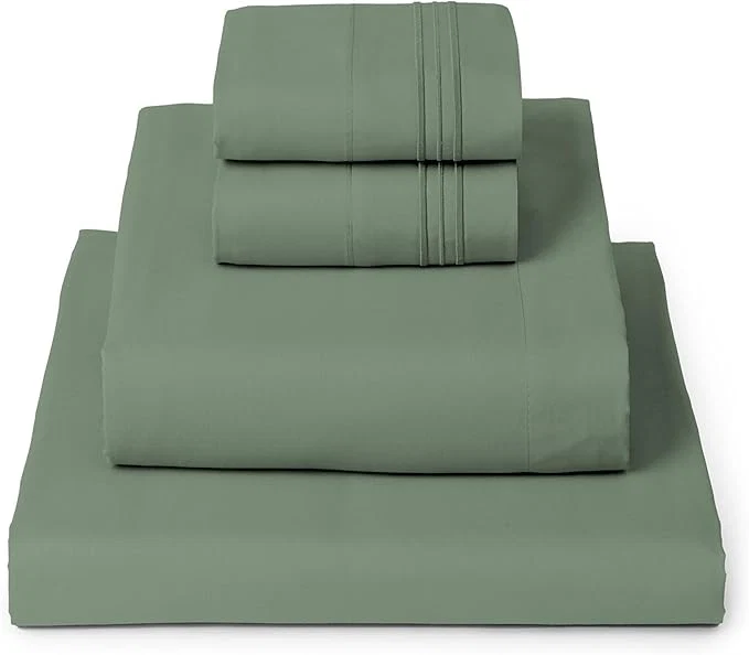 Exceptional Mellanni Queen Sheets Set - 4 PC Iconic Collection Bedding - Hotel Luxury Extra Soft Cooling Bed Sheets - Wrinkle Fade Stain Resistant Queen Sage Fashionable