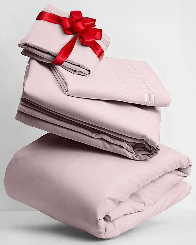 Dependable Mellanni Twin XL Sheets Set - 3 PC Iconic Collection Bedding - Hotel Luxury Extra Soft Cooling Bed Sheets - Wrinkle Fade Stain Resistant Twin Extra Long Blush Pink Contemporary