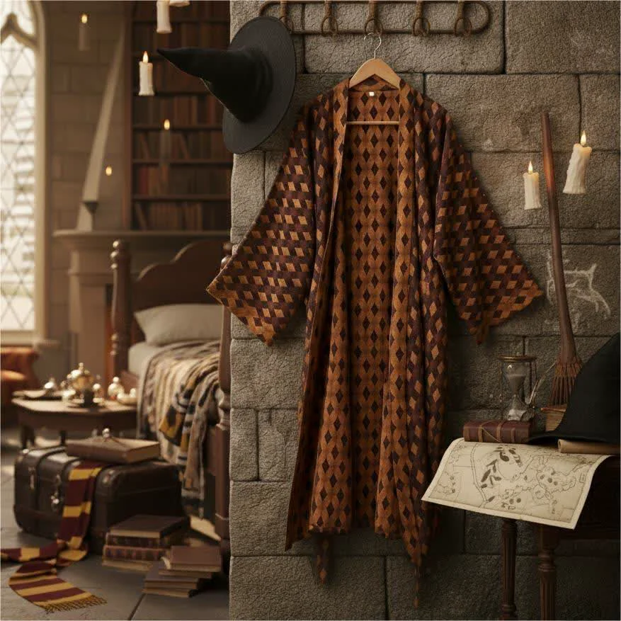 Prestigious Ownkoti Diamond Plaid Cotton Gauze Kimono Robe Trendy