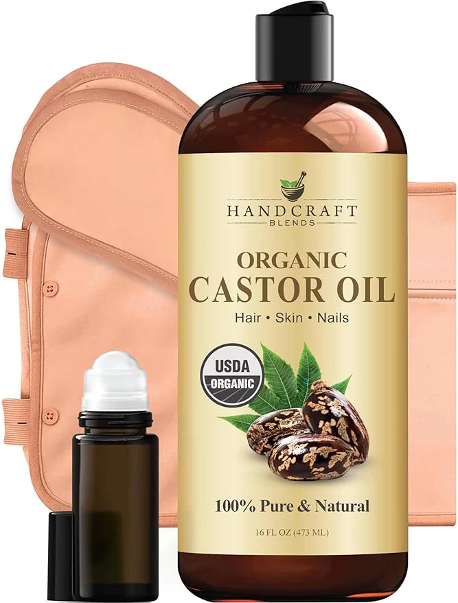Selected Handcraft Blends Castor Oil Pack Wrap Organic Castor Oil 16 oz Reusable Top-Quality