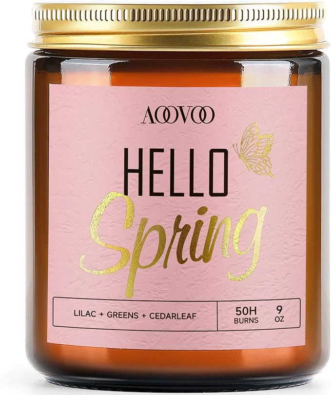 Powerful AOOVOO Hello Spring Candles - 9 oz Lilac Scented Candles Artisan