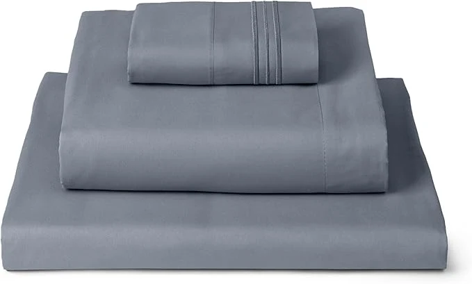 High-Performance Mellanni Twin Sheets Set - 3 PC Iconic Collection Bedding - Hotel Luxury Extra Soft Cooling Bed Sheets - Wrinkle Fade Stain Resistant Twin Mineral Gray Long-Lasting