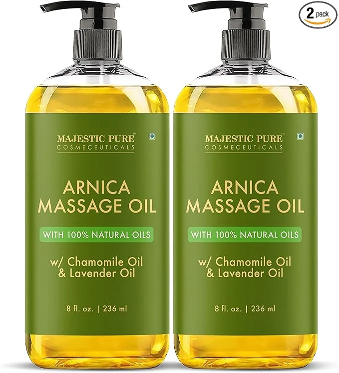 Environmentally Friendly MAJESTIC PURE Arnica Sore Muscle Massage Oil Minimalist