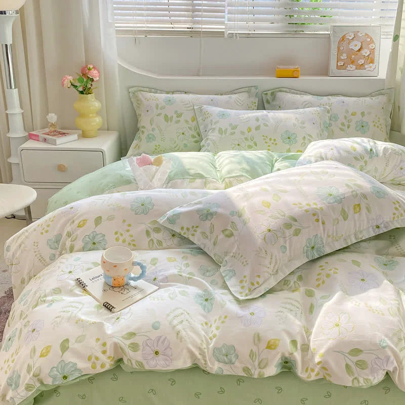 Solid Ownkoti Fresh Botanical Floral Cotton Bedding Set Authentic