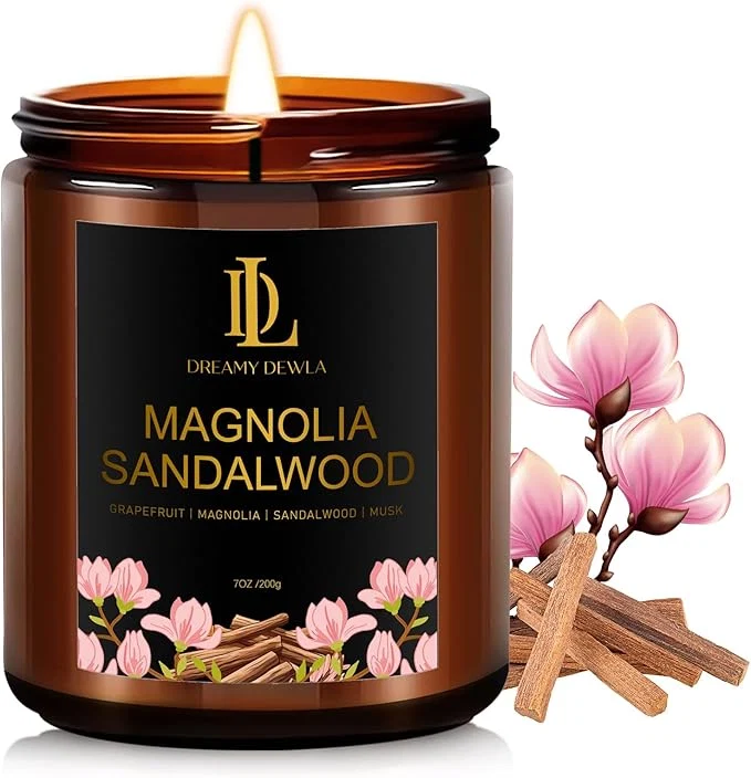 Enhanced Magnolia Sandalwood Scented Candles Soy Candle Artisan