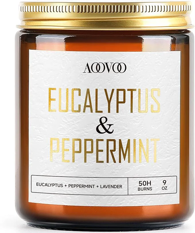 Consistent AOOVOO Eucalyptus Mint Candles - 9 oz Scented Candles Clean