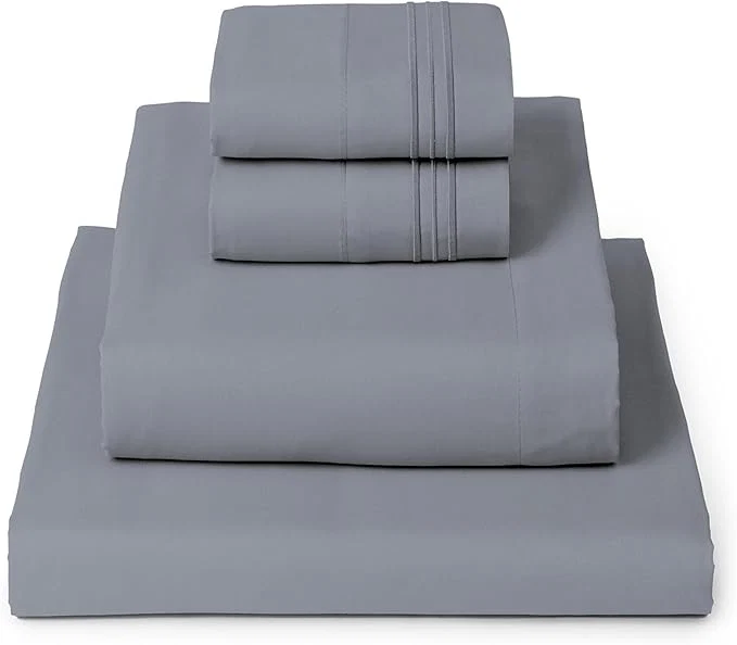 Prestigious Mellanni Full Sheets Set - 4 PC Iconic Collection Bedding - Hotel Luxury Extra Soft Cooling Bed Sheets - Wrinkle Fade Stain Resistant Full Mineral Gray Minimalist