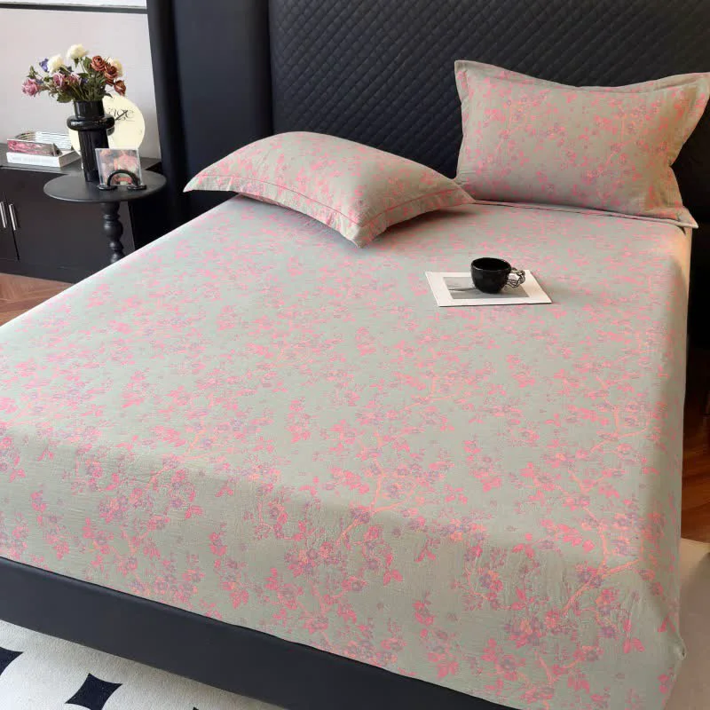 Fashionable Ownkoti Plum Blossom Cotton Gauze Fitted Sheet Unique