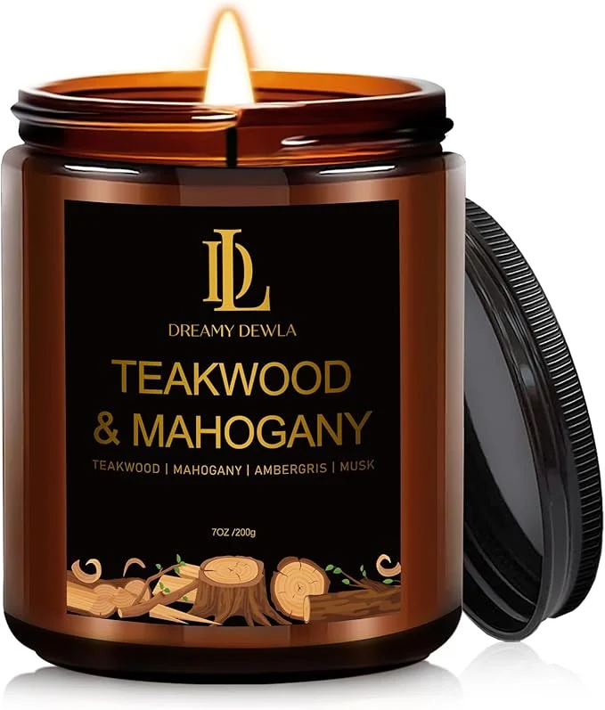 Reusable Teakwood Mahogany Candles Teakwood Mahogany Scented Candle Natural Soy Expertly Made