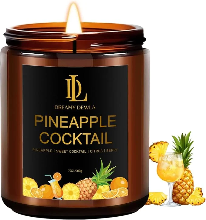Responsible Pineapple Cocktail Candles 7oz Pineapple Cocktail Scented Candle Natural Soy Casual