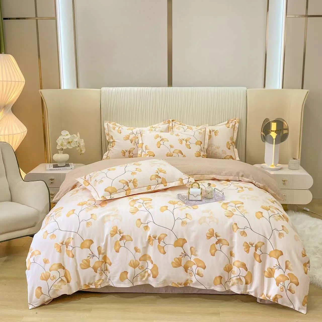 Secure Ownkoti Harvest-inspired Ginkgo Cotton Bedding Set 4PCS Crafted