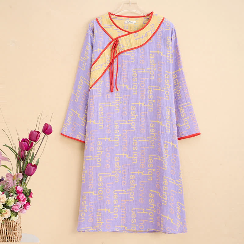 Convenient Ownkoti Plus Size Vintage Cotton Nightdress Green