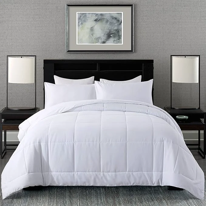 High-Grade DOWNCOOL Queen Comforter Set -All Season Bedding Comforters Sets with 2 Pillow Cases-3 Pieces Bedding Sets Queen -Down White Queen Size Comforter Sets 88 quot x92 quot Natural