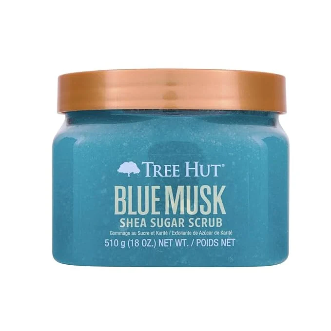 World-Class Tree Hut Blue Musk Shea Sugar Scrub Exfoliating Hydrating Moisturizing Body Authentic