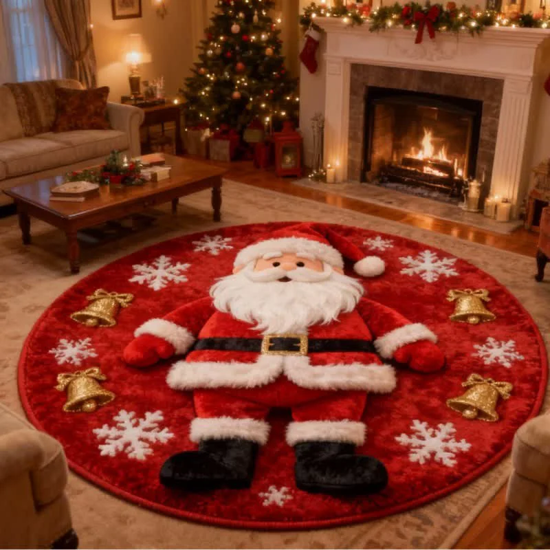 World-Class Ownkoti Christmas Santa 3D Effect Rug High-Quality