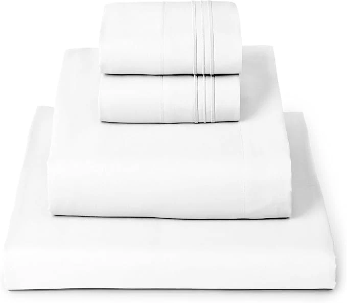 Reliable Mellanni King Sheets Set - 4 PC Iconic Collection Bedding - Hotel Luxury Extra Soft Cooling Bed Sheets - Wrinkle Fade Stain Resistant King White High-Quality