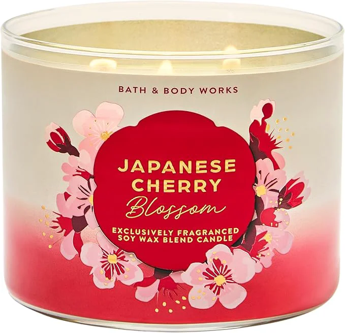 Recyclable Bath Body Works Japanese Cherry Blossom 3-Wick Candle Sustainable