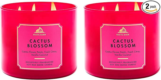 Durable Bath Body Works Cactus Blossom 3-Wick Candle Quality