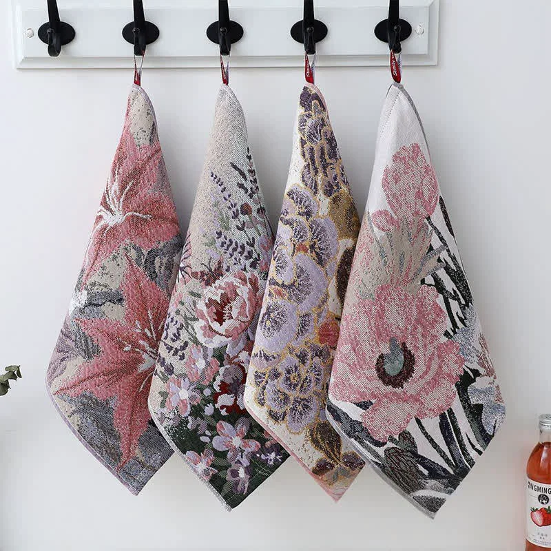 Efficient Ownkoti Luxurious Floral Cotton Kitchen Absorbent Towel Dependable