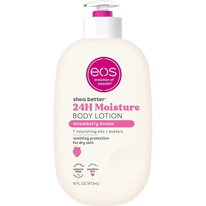 Lightweight eos Shea Better Body Lotion Strawberry Dream 24-Hour Moisture Skin Care Verified