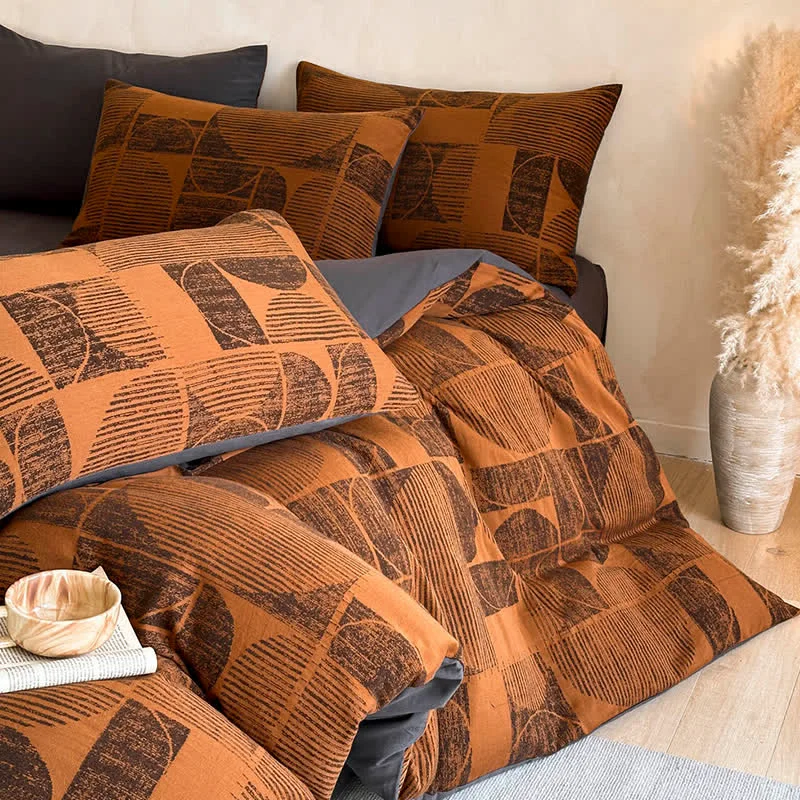 Minimalist Ownkoti Geometric Brushed Cotton Bedding Set 4PCS Detailed