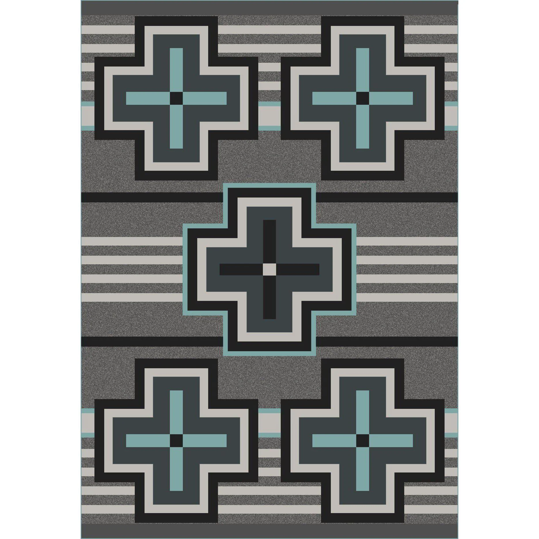 Secure Hunter Rug – Flint Turquoise Contemporary