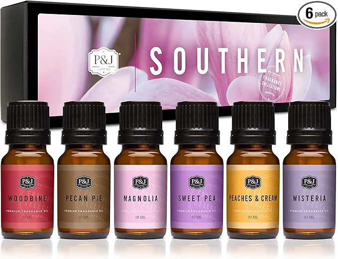 Crafted P J Trading Southern Set of 6 Premium Fragrance Scented Oil Consistent