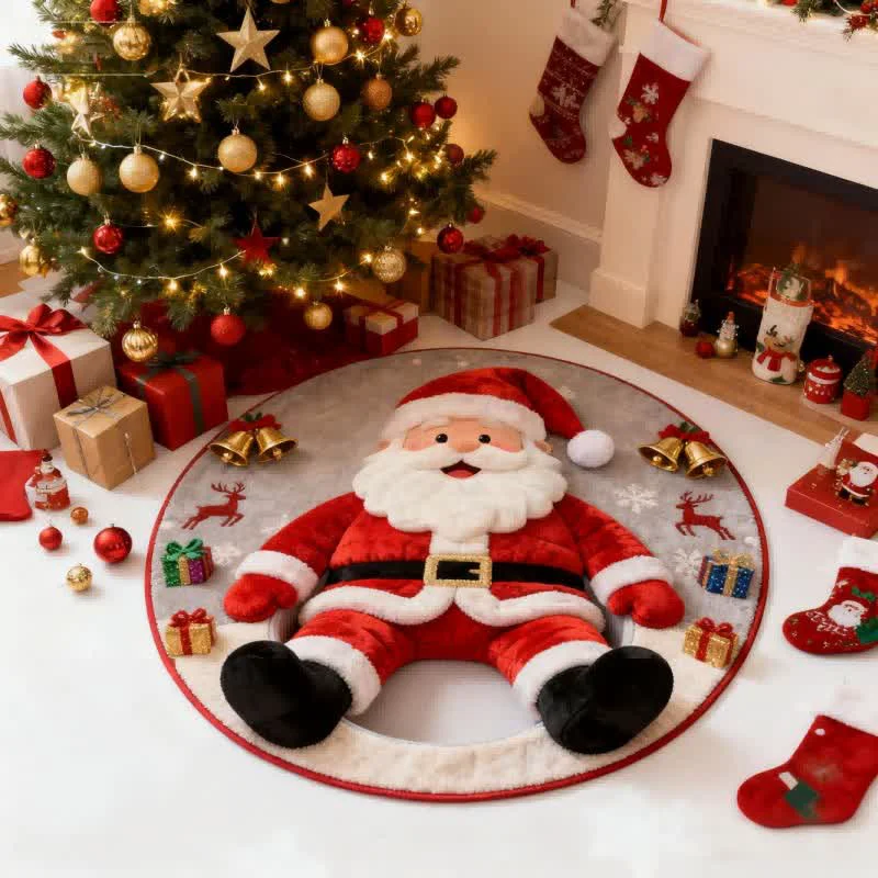 Fast Ownkoti Christmas Santa Claus 3D Effect Rug Optimized