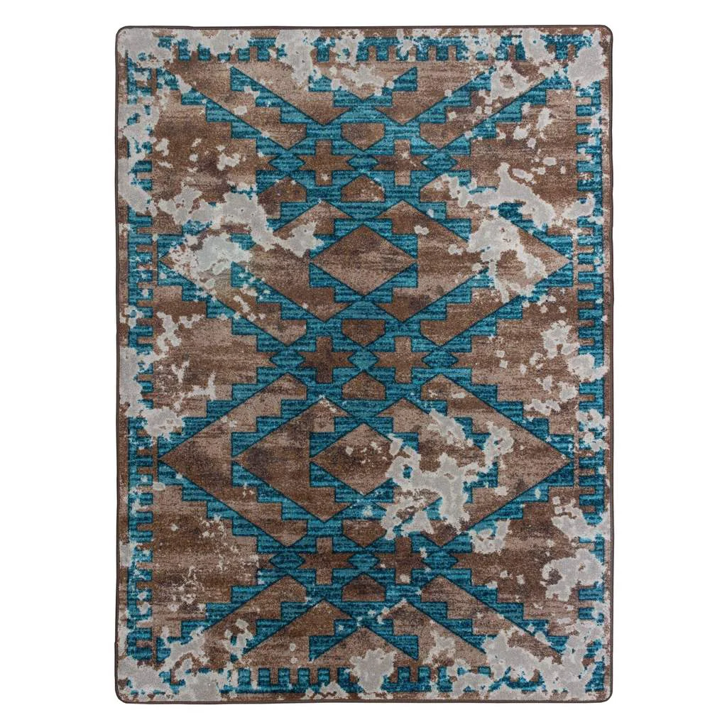 Enhanced Southwestern Fresco Rug – Turquoise Elite