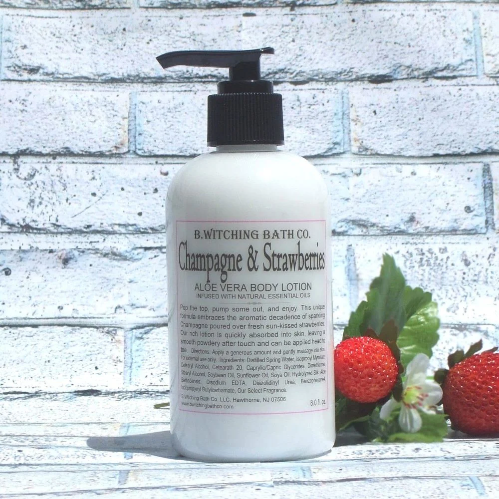 Efficient 8oz. Champagne amp Strawberries Aloe Vera Body Lotion Enhanced
