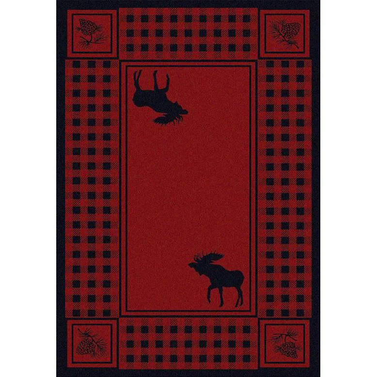 Outstanding Moose Couple Refuge Rug – Red Genuine