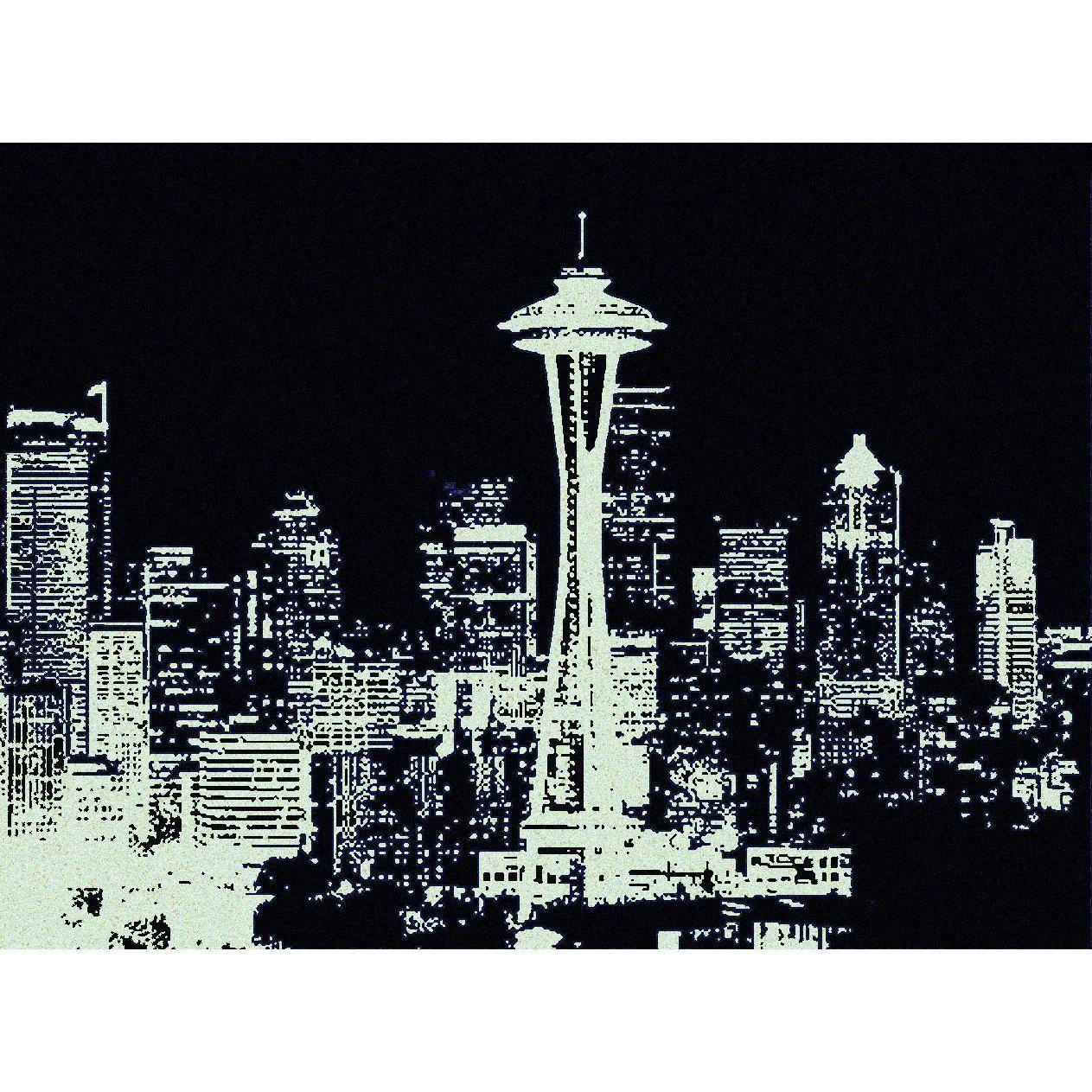 Healthy Seattle Memories Rug – Black Minimalist