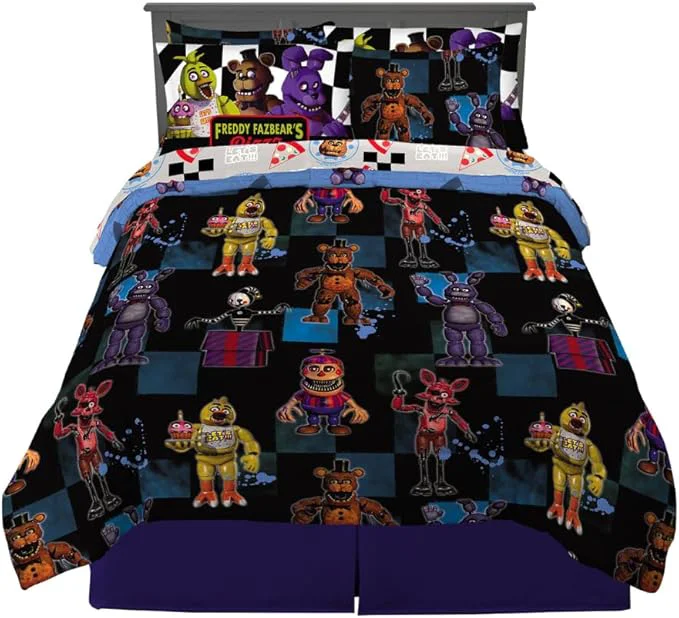 Refined Five Nights At Freddy 39 s Kids Bedding Super Soft amp Cozy Comforter and Sheet Set with Sham 7 Piece Queen Size ly Licensed Product by Franco Specialty